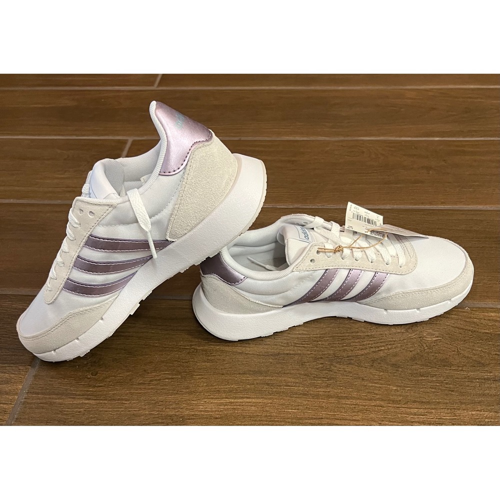 Adidas Run 60s 2.0 Womens Sneakers White Metallic Purple GX1713 Size 7 NEW - Picture 5 of 7